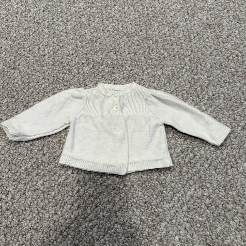 Old Navy Baby Girls Cream Knit Cardigan‎ Sweater Size 0-3 Months